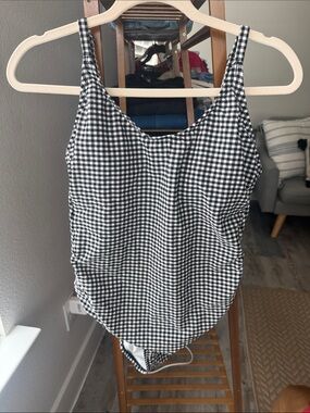 Black and white gingham swimsuit